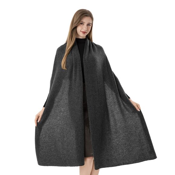 9999 Cashmere Wrap Warm Soft Knitted Scarf Stole For Women Airplane Travel - Picture 4 of 5